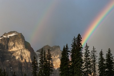 IF8X8550  Early morning rainbow at the Valley of the Ten Peaks  &#169;  All Rights Reserved