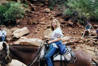 561  Michelle on the mule ride into the Grand Canyon  &#169; 2017 All Rights Reserved