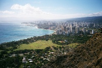 Hw033  Honolulu from the Diamond Head summit  &#169; 2017 All Rights Reserved
