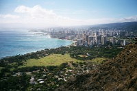 Hw033  Honolulu from the Diamond Head summit  &#169; 2017 All Rights Reserved