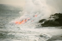 Hw296  A great shot of lava flowing into the Pacific Ocean  &#169; 2017 All Rights Reserved