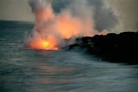 Hw299  Lava flowing into the Pacific at dusk  &#169; 2017 All Rights Reserved