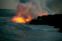 Hw300  Lava flowing into the ocean at dusk  &#169; 2017 All Rights Reserved