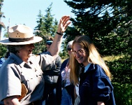 sv2k0175  Michelle as a Northern Hemlock during a ranger talk at Hurricane Ridge in Olympic National Park  &#169; 2017 All Rights Reserved