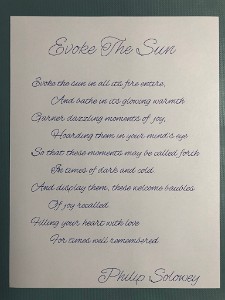 Full Script rendering of Evoke the Sun    &#169;  All Rights Reserved