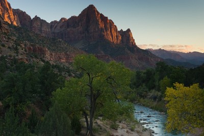 IF8X4081  The Watchman and the North Fork of the Virgin River  &#169;  All Rights Reserved